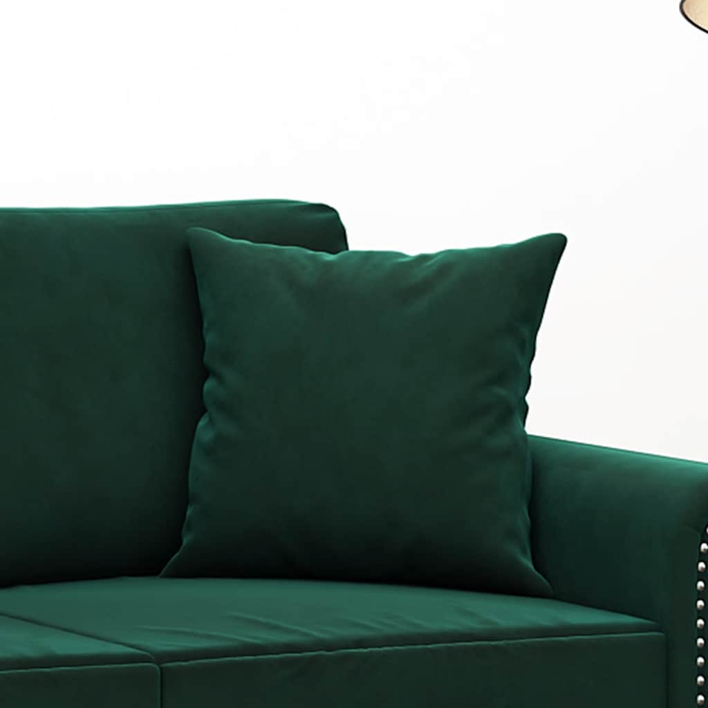 Decorative Cushions 2 pcs Dark Green 40x40 cm Velvet