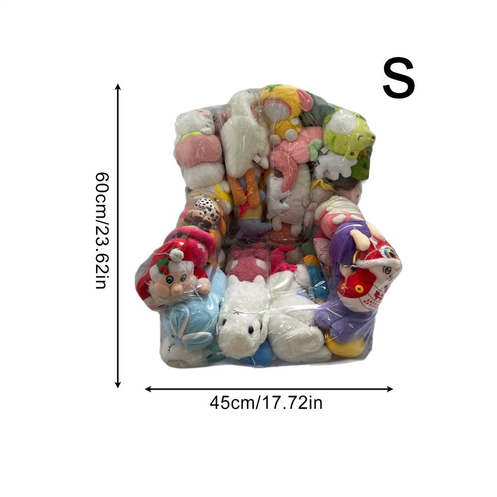 Transparent Children Plush Toys Storage Chair Cover Bean Bag With Zipper Waterproof Capacity Large Doll Storage Bags