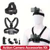 Adjustable All-in-One Action Camera Accessories Kit - Head Strap Chest Strap Mount Compatible with GoPro Hero Osmo SJCAM AKASO I 3