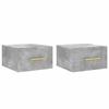 VidaXL Tables de chevet murales 2 pcs gris béton 35x35x20 cm 829797