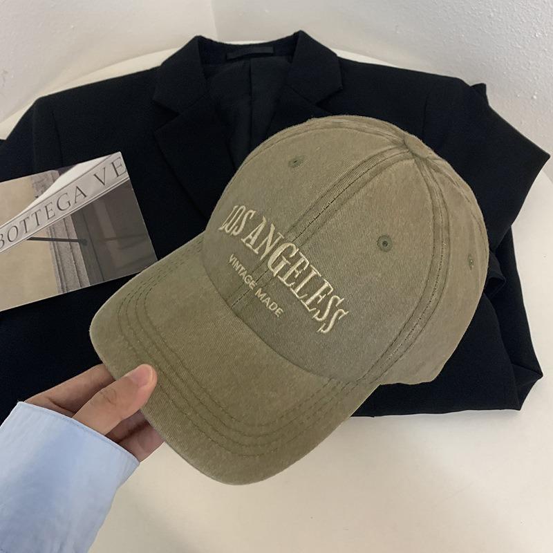 Hat Female peaked cap Deepened and widened face Small soft top baseball cap Men's versatile letter embroidered sun hat