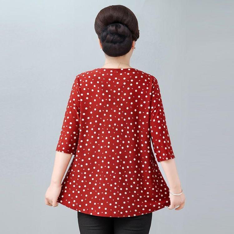 Summer Women Loose Short Sleeve Print Blouse Round Neck Plus Size Tshirt