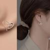 Twisted Wire Irregular Open Heart Hook Earrings Minimalist Hollow Love Shape Drop Ear Rings for Women Daily Fashion Jewelry