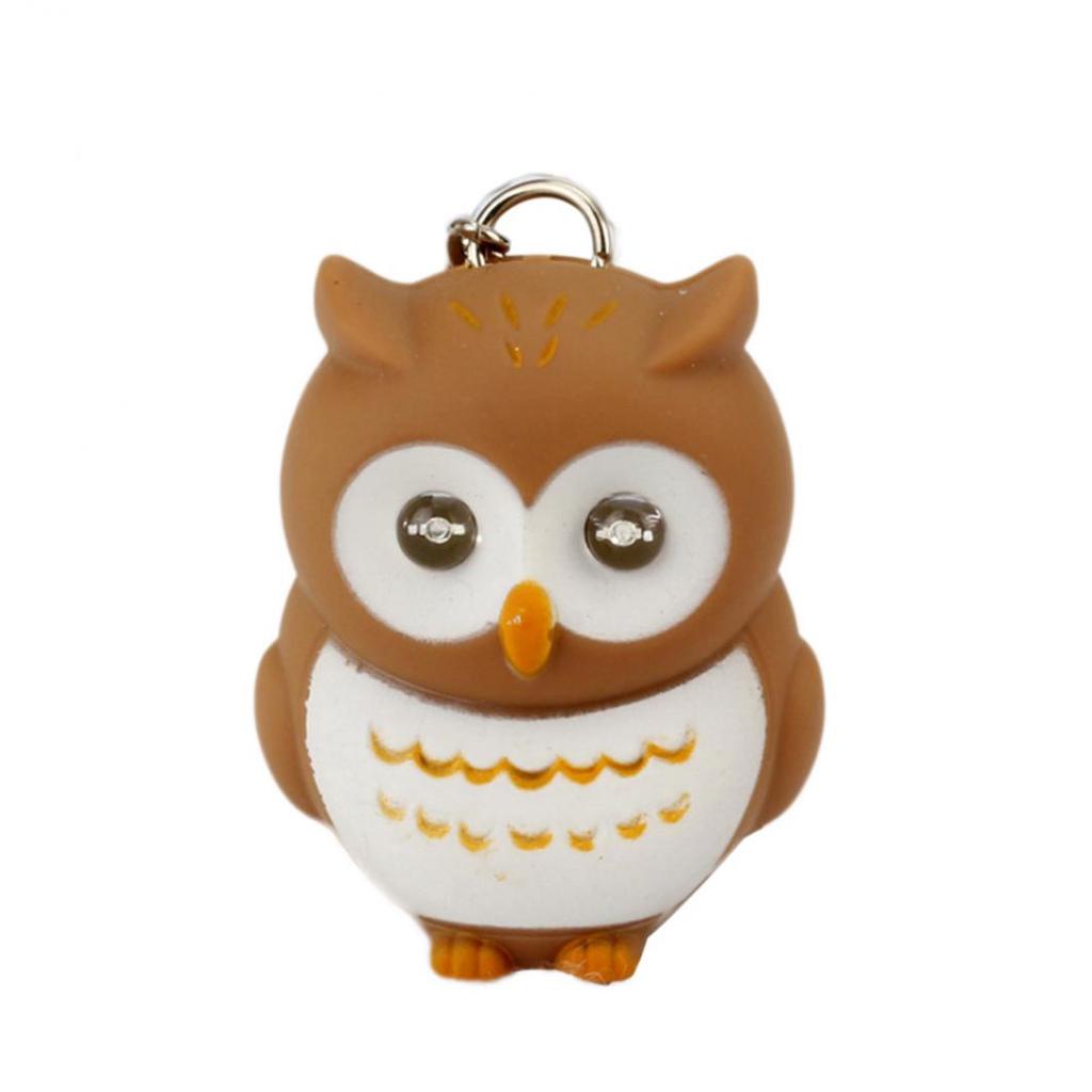 Fashion Cute Owl LED Eye Keychain with Sound Christmas Children Creative Gift