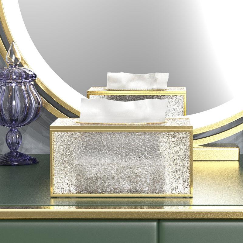 1pc Glass Tissue Box Ornament Bedroom Desktop Tissue Box Living Room, Bathroom, Dining Room Desktop Paper Box Home Decor