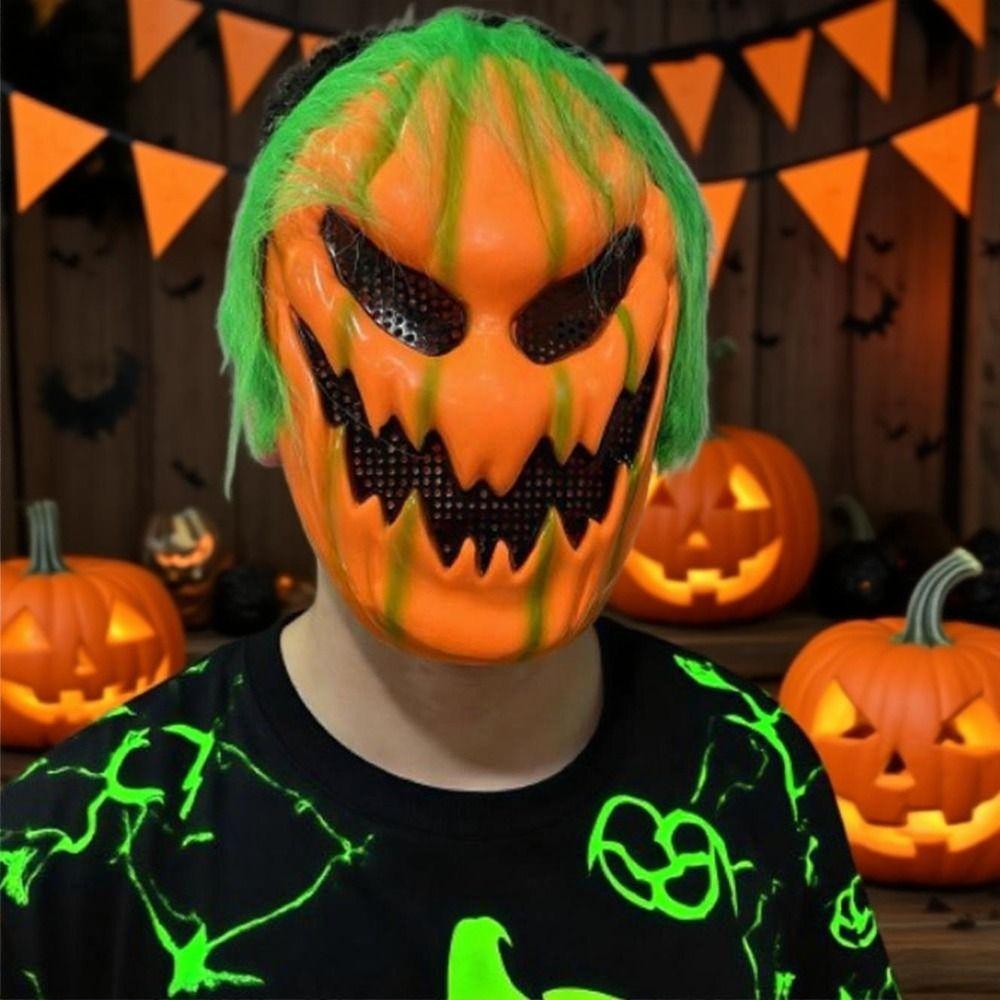 Realistic Halloween Pumpkin Mask Creativity Pumpkin Full Face Mask  Halloween Decoration