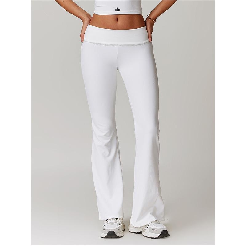 Prada Damen High-Waist Yoga Schlankmachende Weitbeinige Hosen & Spitze Fitness Set