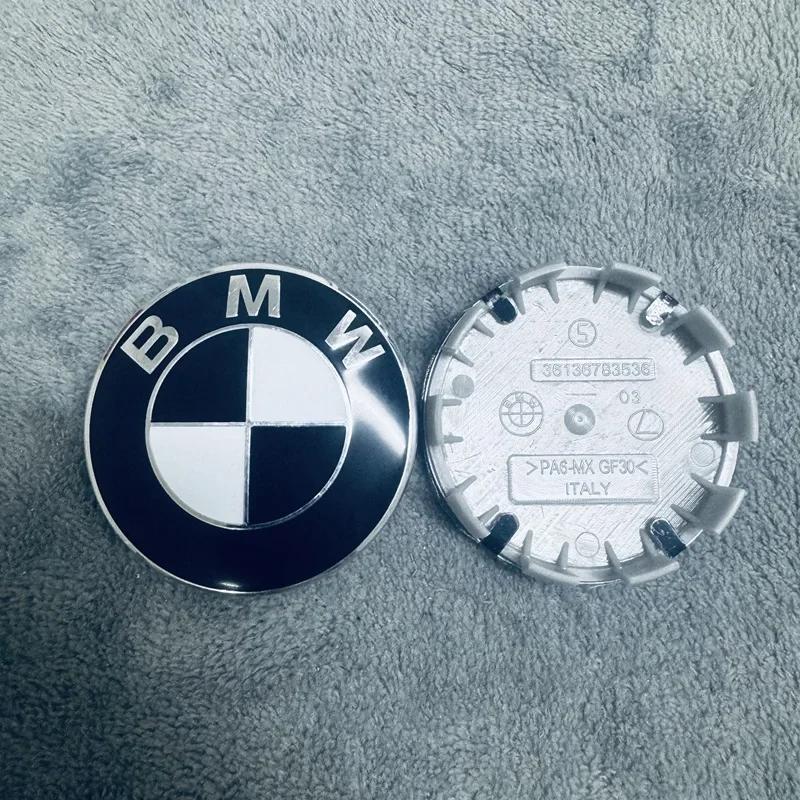 

GROUP 4Pcs 56MM 68MM Car Wheel Center Hub Cover Caps For BMW X3F25 F36 X5F25 F36 X5F15 G21 E61 X1F48 X3E83 E70 E34 X5G05 G83 68mm чорний білий колір
