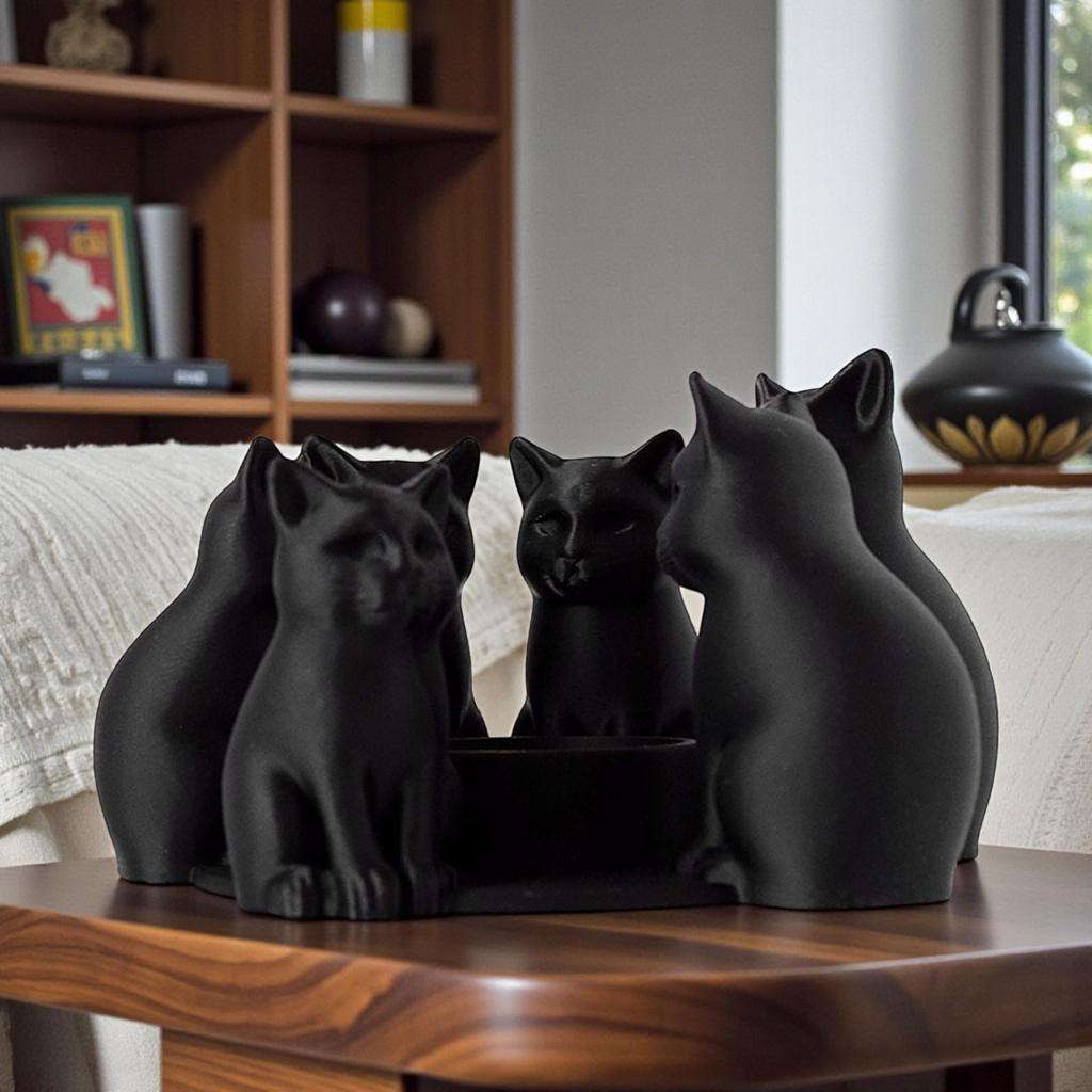 3D Cat Candle Holder Base - Perfect for Valentine's Day Dining Table Ambiance (Candles Not Included)