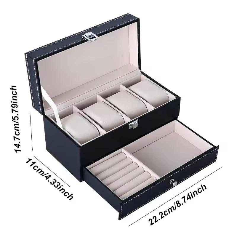 Leather Multi-Purpose Home Storage Box Small Objects Organizer Watch Case Glasses Storage Gift Box