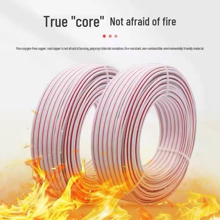 Oxygen-Free Copper Tin-Plated RVB Red/White 2-Core Wire for Luminous Lamp/Broadcast Power - Available in 0.5/0.75/1.0 Square Sizes.