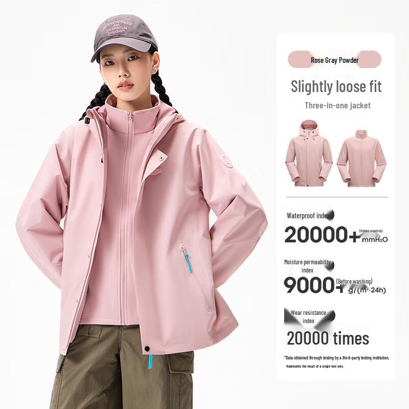 CAMEL 3-in-1 Outdoor Windproof Waterproof Jacket