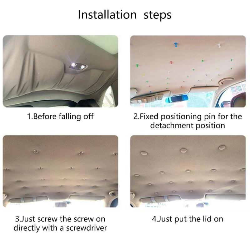 40 stuks Universele Auto Dakbekleding Bevestigingsclips Auto Interieur Reparatie Clips Metalen Klinknagel Dak Reparatie Accessoires