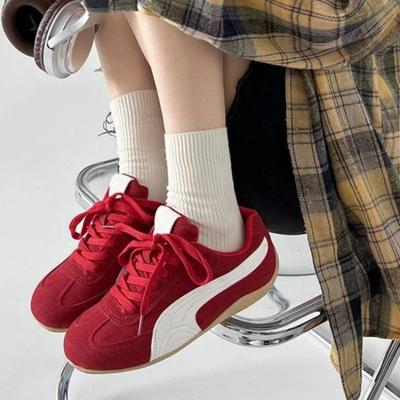 Vielseitige lässige Sportschuhe Retro Damen Herbst neue Angola rote Schuhe
