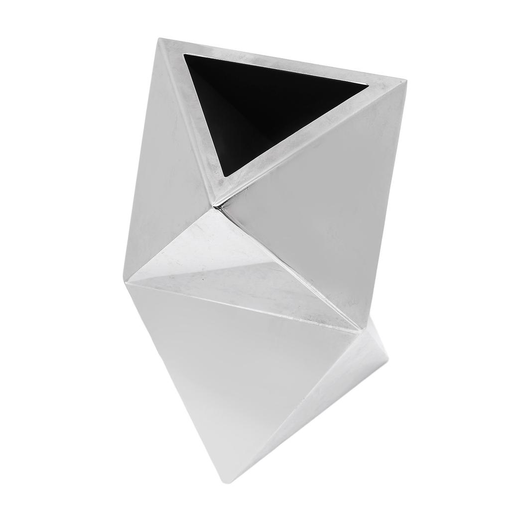 Tabletop Decorative Vase 304 Stainless Steel Exquisite Rhombus Design Modern Flower Vase for Home Livingroom Dinning Room Studio