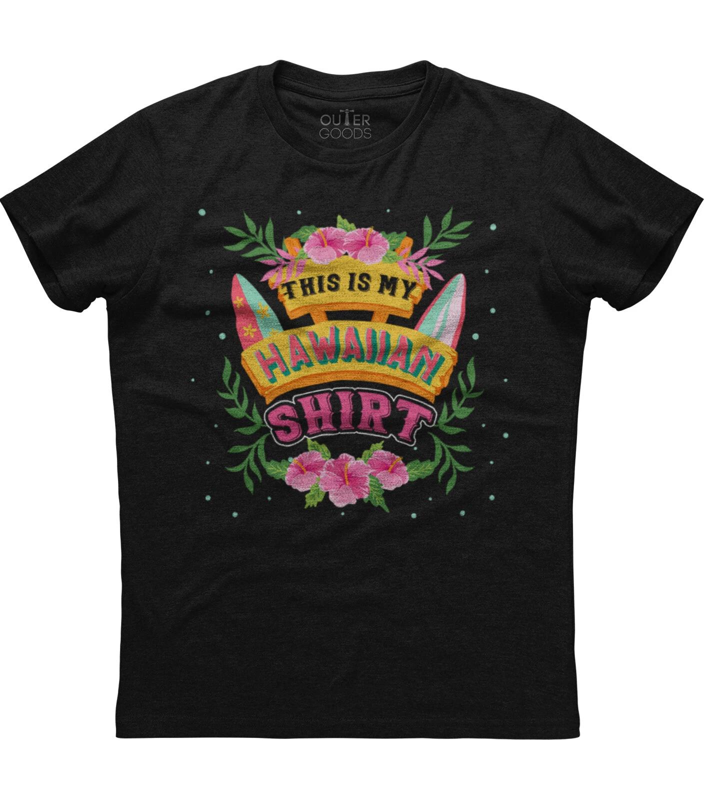 This Is My Hawaiian Shirt Funny Holiday Mens Short Sleeve Cotton Black T-shirt 2XL