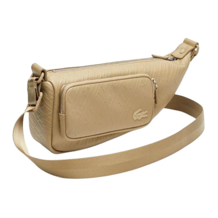 Lacoste Fashion Casual Versatile PU Shoulder Crossbody Bag Small Size Unisex Bags Khaki NU4301ID-L32