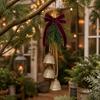 Creative Christmas Bell Pendant Crisp Sound Metal Door Hanging Bell Portable Bowknot Christmas Decoration Bells Entrance Porch