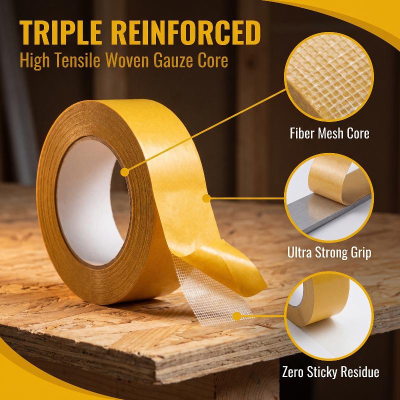 1/2/4Pcs 5M Strong Fixation Of Double Sided Cloth Base Tape Translucent Mesh Waterproof Super Traceless High Viscosity