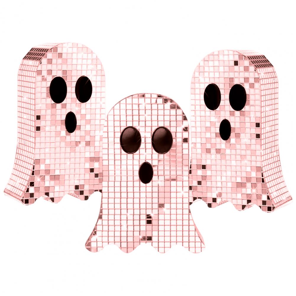 Halloween Decorations Ghost Ornaments Shiny Mirror Ghost Figurine Reflective Ghost Ornament for Home Parties Bars