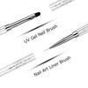 1pc Dual-Ended Nail Art Brush with Rhinestone Handles French Manicure & Builder Nail Gel Liner Brushes Nail Art Tools for Salon*