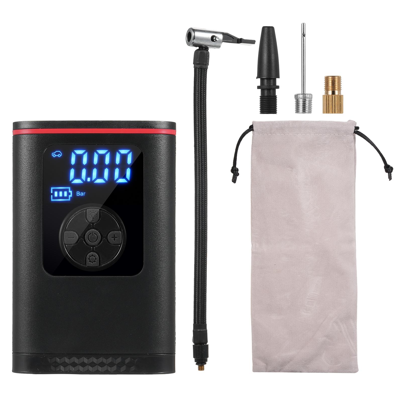 

Накачивание шин Портативный воздушный компрессор Электрический воздушный насос для автомобильных шин с емкостью аккумулятора 6000 мАч чёрный