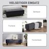Storage Ottoman Bench In Linen Look With Rubber Wood Legs For Living Room Bedroom Hallway Dark Gray
