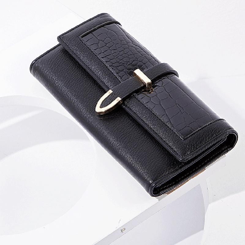 IELGY Женский однотонный кошелек All Match Simple Style коричневый — фото 3