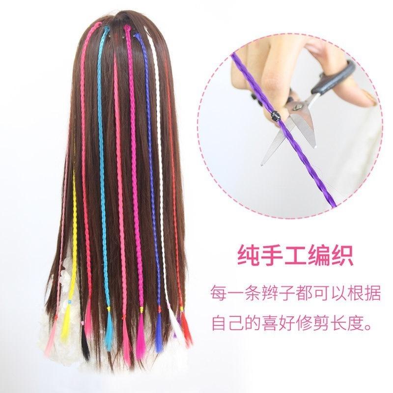 Wig Female Hair Color Hand-woven Braid Pigtail Hair Extension Hair Straight Hair Without Hair Extension Color Random