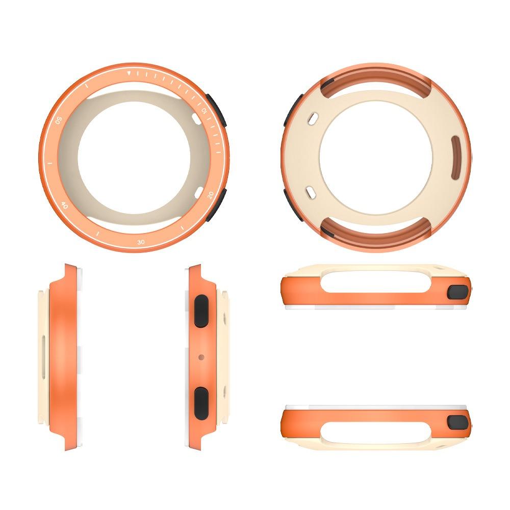 

Противоударный чехол-накладка для часов, защитная пленка для экрана для умных часов Amazfit Active 2 оранжевый