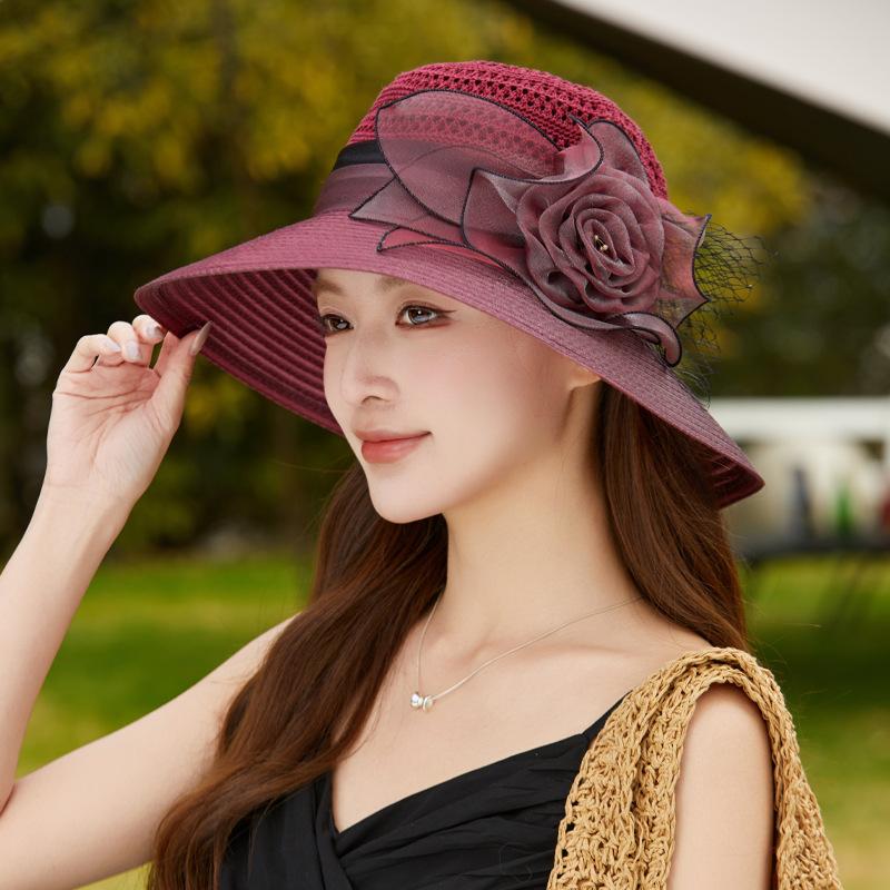 Summer fashion versatile organza sunshade sunscreen hat children outdoor travel leisure sun hat show washbasin hat