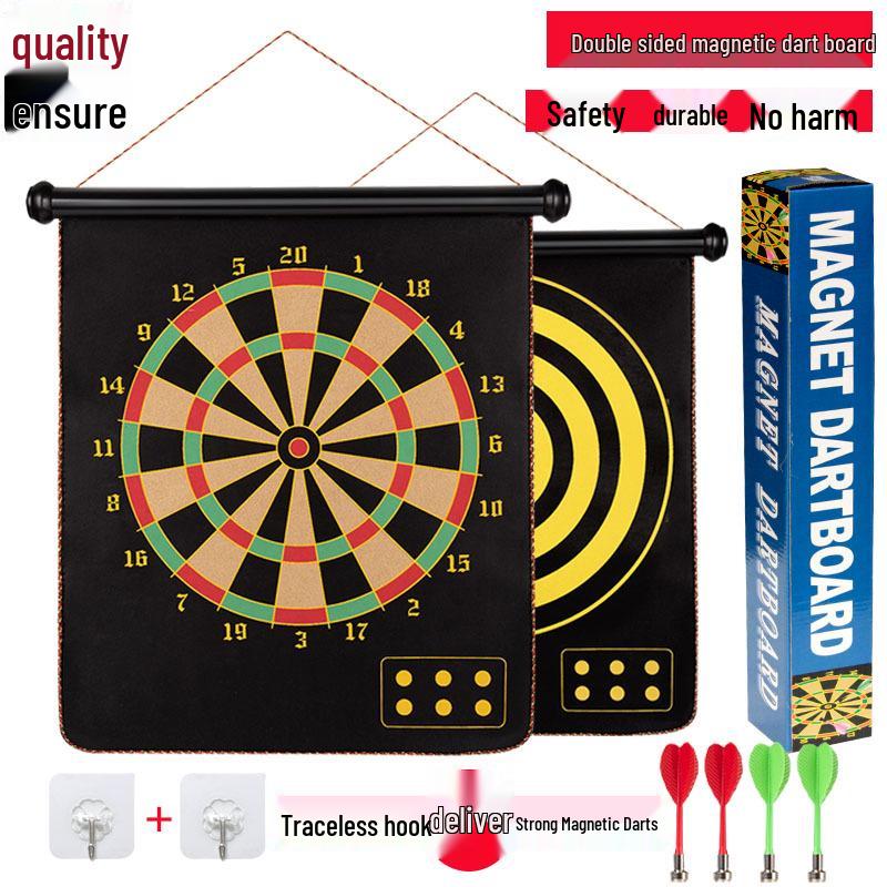 

Children s Safety Double-Sided Magnetic Dartboard Set for Home Use 12-inch with 4 darts