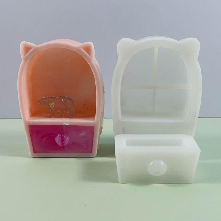 Cat Ears Drawer Storage Cabinet Molds Epoxy Silicone Box Mold Jewelry Casting