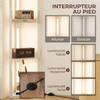 Floor Lamp, 4-Tier Corner Shelves, Dimmable LED, 41 x 29.5 x 163.5 cm, Oak