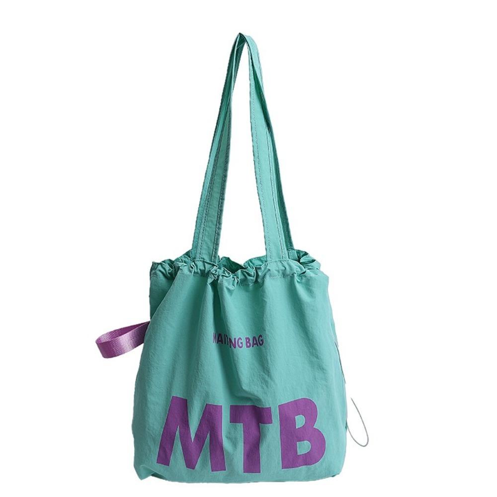 Light Weight Drawstring Bags Nylon Tote Bags Fashion Letter Shoulder Bag  Female