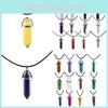 Luxurious Natural Quartz Crystal Necklace With Hexagonal Column Pendant For Style