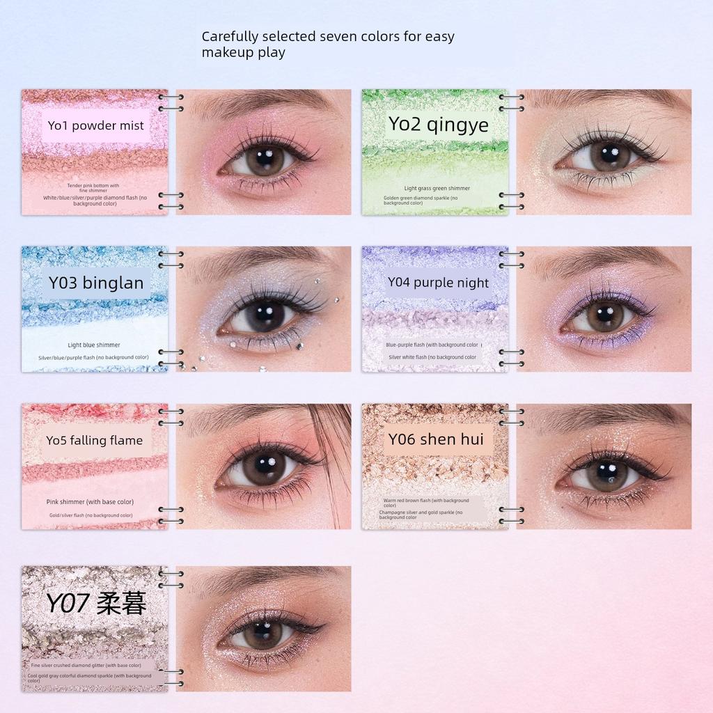Truth'Key Autumn Thoughts Star Falling Moon Palette Two-Tone Eyeshadow Palette Commuting Silky Matte Pearlescent Talc-Free