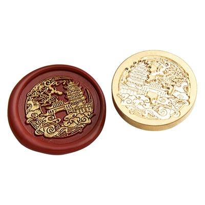 30mm Round Seal Stamp Head Antique Metal Seal Stamp Head for Seal Letter Envelope Card Scrapbooking Craft Embellishment