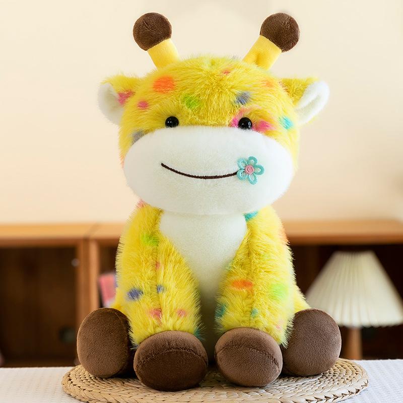 Site Version of Giraffe Doll Cute Sitting Posture Polka Dot Deer Plush Toys Children's Birthday Gift
