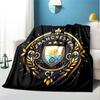 Manchester City FC Pattern Blanket for Home Decoration, Bed, Sofa, Car Travel, Camping, Suitable for All Seasons, Birthday Christmas Gift