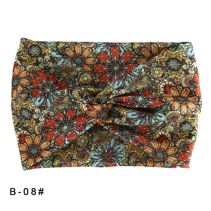 Printed Wide Elastic Headband Pilates Yoga  Running Cycling Hairband Turban Makeup Hair Hoop Makeup Headwrap for Women Girl