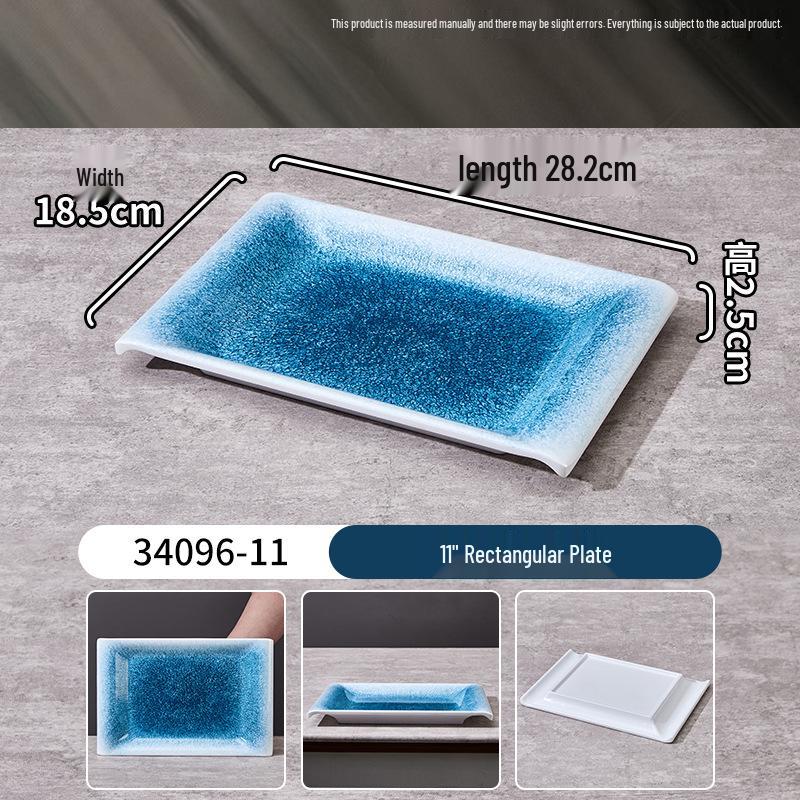 Melamine Rectangular Plate for BBQ, Grilled Meats, Cold and Fried Dishes