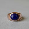 Lapis Lazuli Oval Signet Ring, 925 Sterling Silver Jewelry, Handmade Pure Copper Ring, Promise Ring