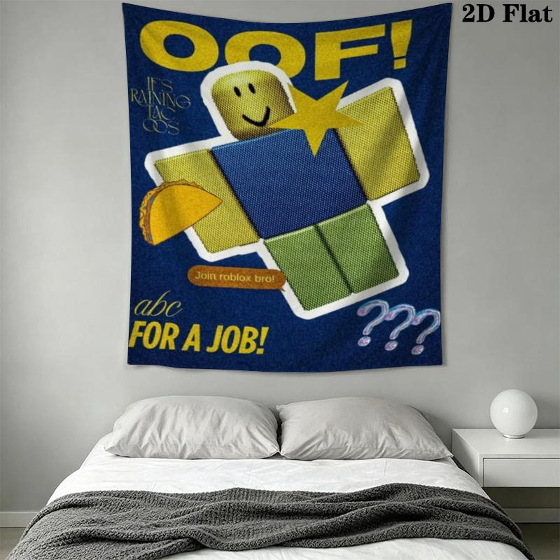 Roblox game Wall Tapestry Aesthetic Wall Hanging Printed Fabric Blanket Decorative Tapestries for Bedroom Living Room Home Decor