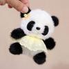 Cute Panda Fairy Plush Doll Keyring With Dresses And Floral Decor For Bag Decor