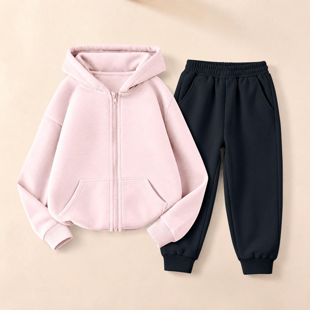 Unisex Kids Hoodie and Sweatpants Set, Casual Athletic Tracksuit for Boys Girls