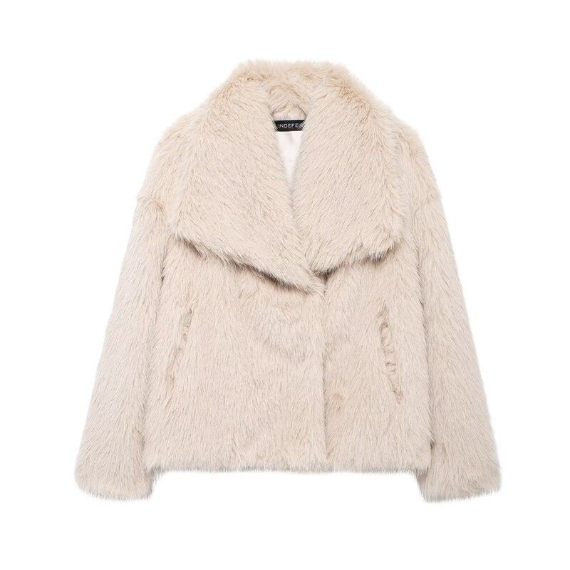 Western Style 2023 Autumn and Winter New Women Clothes Versatile Artificial Fur Effect Short Coat 4360240 712