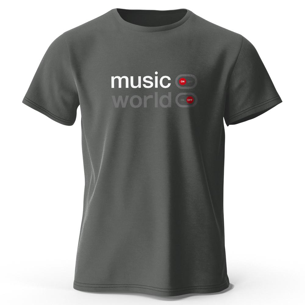 Men's Music World Printed T-Shirt 100% Cotton Oversized Classic Funny Graphic Tees for Men Women Summer Tops