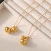 Gold Plated Stainless Steel Water Drop Pendant Necklace - Women’s Chic European American Style Sweater Chain Jewelry