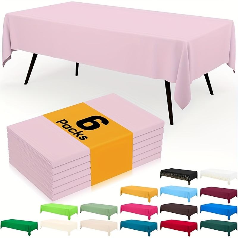 

Набор из 6 одноразовых пластиковых скатертей для вечеринок, свадеб, дней рождений, Рождества, юбилеев| Прочные машинного производства покрытия для шведского стола розовый